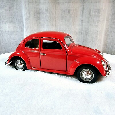 #ad 1955 Volkswagen Beetle Red SS 7707 Diecast Collectible Model Scale 1:24 $18.00