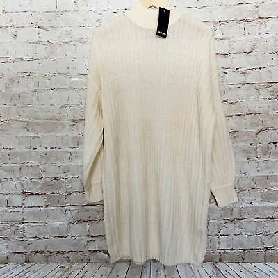 #ad nasty gal womens cable knit sweater dress size S cream NWT $24.99
