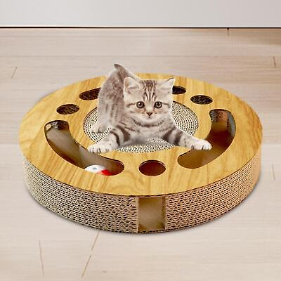 #ad Cat Scratcher Toy Lounge Cardboard with Interactive Balls Furniture Protector $22.73