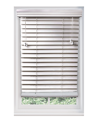 #ad Custom Corded 2quot; Faux Wood Blind w Crown Valance Choose Color Size Mount Type $244.88