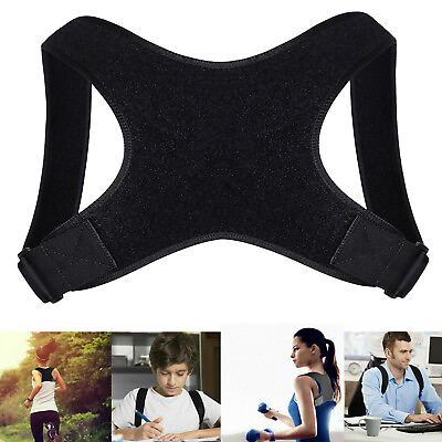 Back Posture Corrector Shoulder Straight Support Brace Belt Therapy Men Women #ad $7.99