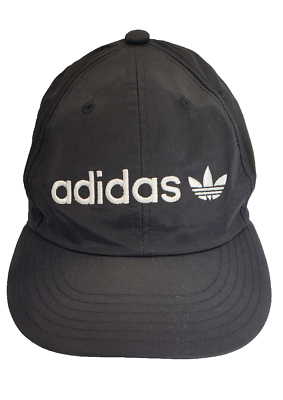 adidas White Logo Trefoil Black Snapback 100% Nylon Hat $8.49
