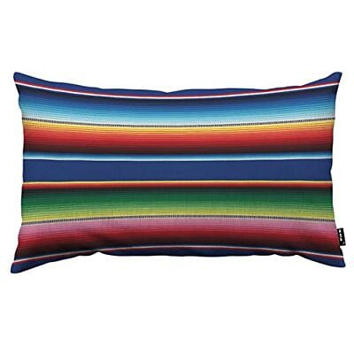 #ad Blanket Stripes Throw Pillow Case Cushion Cover Cinco De Mayo Ethnic Mexican ... $17.39