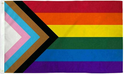 #ad Progress Rainbow Pride Premium Waterproof Polyester Flag 3#x27;x5#x27; 3x5 Durable Bold $5.88