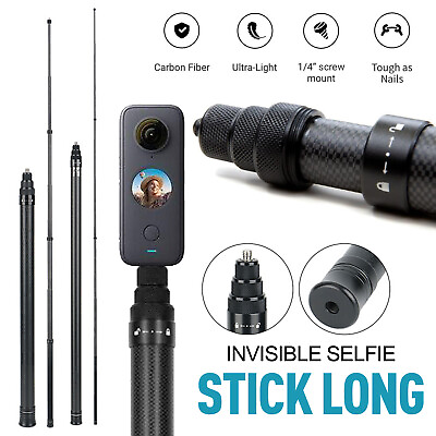 #ad Invisible 3M Selfie Stick Long For Adjustable Light Weight Aluminum Mobile $24.23