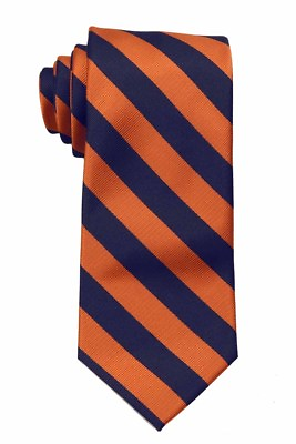 #ad Orange and Navy Collegiate Striped Men#x27;s Tie Necktie Schools Business Ties $13.95