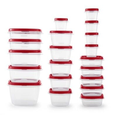 #ad Rubbermaid 40 Piece Food Storage Containers with Vented Lids Variety Set Red $27.97