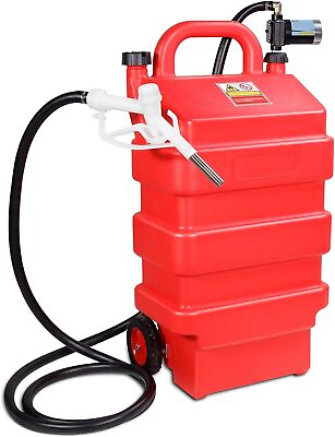 #ad 16 Gallon 60 Liter Portable Fuel Tank With 12V Electric transfer pump 3.7GPM $129.00