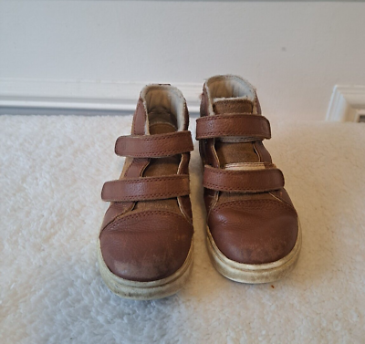 #ad Ugg Australia Brown Leather Boys Boots Chestnut Kids Toddler Size 10 $21.00