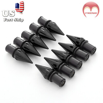 #ad CNC Motorcycle Universal Black Spike Bolts Windscreen Fairings License Plate 5MM $9.89