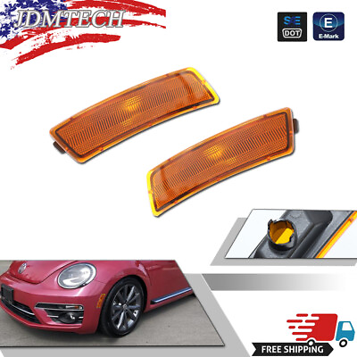 #ad Amber Yellow Front Side Marker Light Housings For 18 up VW Tiguan 12 19 Beetle $19.99