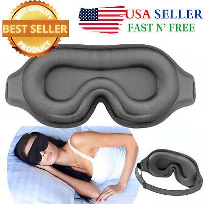 #ad Travel 3D Silk Eye Mask Sleeping Soft Padded Shade Cover Rest Relax Blindfold US $9.99