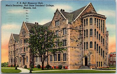 #ad VINTAGE POSTCARD THE MEN#x27;S DORMITORY AT BALL STATE TEACHERS#x27; COLLEGE MUNCIE IND $9.99