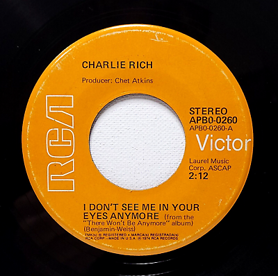 #ad Charley Rich Vinyl 45 I Don#x27;t See Me In Your Eyes Anymore No Room To Dance VG $4.00