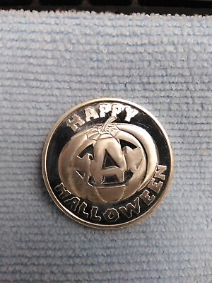 #ad 1 Troy Ounce .999 Silver Halloween Round $45.25