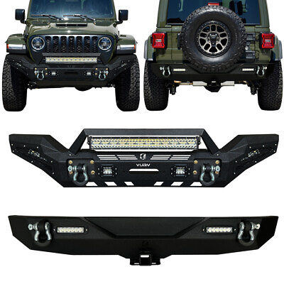 Vijay Front and Rear Bumper Full width Fits 2018 2024 Jeep Wrangler JL JLU $449.99