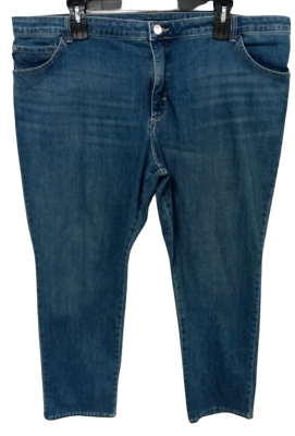 #ad Lee blue denim spandex stretch pockets classic fit straight leg jeans 24WP $15.99
