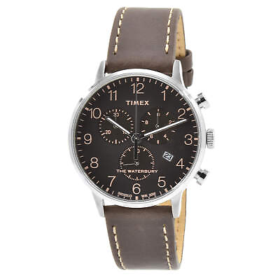 Timex Men#x27;s Watch Waterbury Chronograph Date Display Black Dial TW2T28200VQ $79.37
