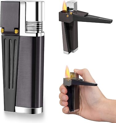 #ad Foldable Metal Lighter Pipe Combination Portable Smoking Lighter Black 2 in 1 $9.89
