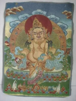 Beautiful Tibetan Silk Inwrought Buddha Thangka $29.58