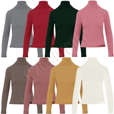 #ad Women#x27;s Ladies Stretch Knit Long Sleeve Turtleneck Sweater Pullover $19.99