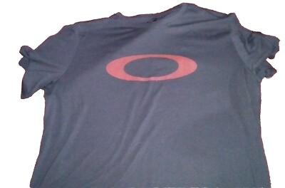 #ad Oakley Mens Shirt Black Red Logo Short Sleeve Sz XL Orig Logo $19.99