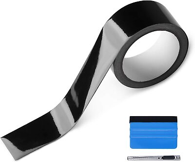 #ad 2quot; x 30 Ft High Gloss Vinyl Tape for Black Out Chrome Delete Window Trim $14.96