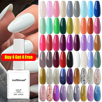 #ad Anfillesan 15ML Gel Nail Polish UV LED Art Glitter 168 French Color Gel Top Coat $4.59