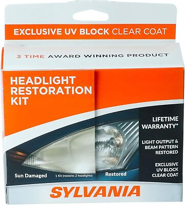 SYLVANIA Headlight Restoration Kit Restore Sun Damaged Headlights UV Block Coat $21.75