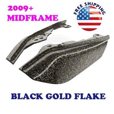 #ad Hard Candy Black Gold Flake Mid Frame Air Deflectors For 2009 Harley Touring $99.00