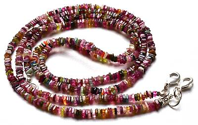 1 STAND NATURAL Super Tourmaline Multi SMOOTH SQUARE SHAPE BEADS 3 3.5 MM 17quot; #ad $43.06