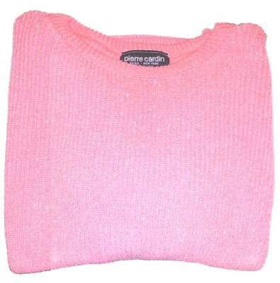 #ad Vintage Original Pierre Cardin Metallic Pink Sweater 80s size Small $23.00