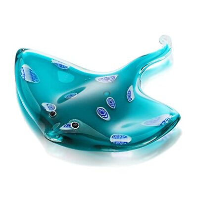 #ad Qf Glass Ray Fish Handmade Crystal Manta Ray Sting Ray Cute Sea Animal Figuri... $28.71