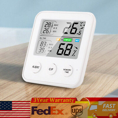 #ad Digital LCD Humidity Meter Hygrometer Thermometer Temperature Fit Indoor $8.20