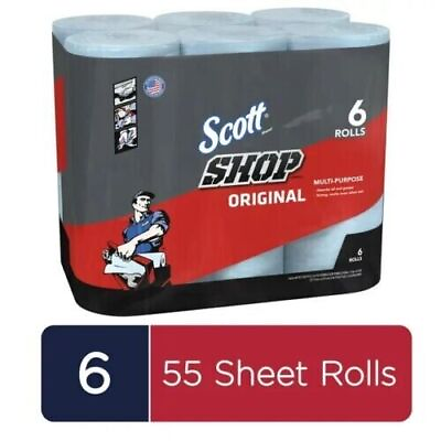 #ad NEW Scott Professional Multi Purpose Shop Towels 55 Sheets per Roll 6 Rolls $12.48