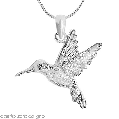 New .925 Sterling Silver Hummingbird Pendant Necklace $34.50