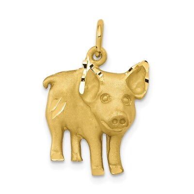 #ad Real 10kt Yellow Gold Pig Charm $149.09