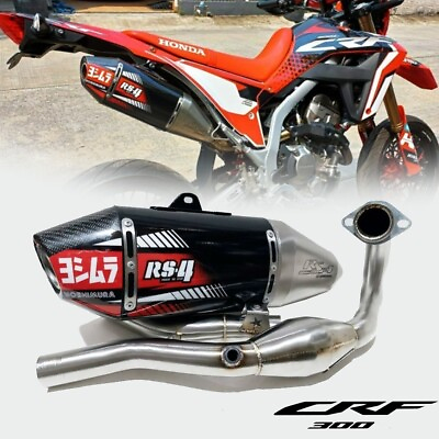 #ad FULL SYSTEM EXHAUST MUFFLER CARBON END PIPE FIT HONDA CRF300L RALLY 2021 2024 $286.00
