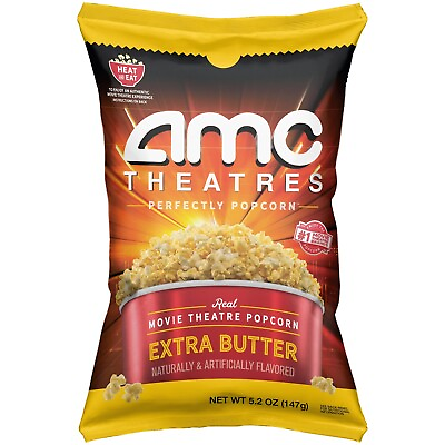 #ad AMC Theatres Movie Theatre Classic Butter Microwave Popcorn 16.5 oz $8.12