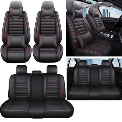 #ad For INFINITI Car Seat Covers Premium Leather Full Set 5 Seat Front Rear Cushion $85.40