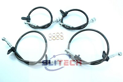 #ad NEW FRONT REAR STAINLESS STEEL BRAKE LINES For Integra 94 01 Honda Civic 92 95 $38.71