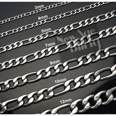 #ad Stainless Steel Figaro Chain 7quot; 30quot; Men Women Necklace 3 4 5 7 9 10 12mm $8.95