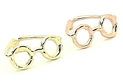 #ad 14k Yellow White or Rose Gold Sun Glasses Eye Glasses Charm Pendant $38.49