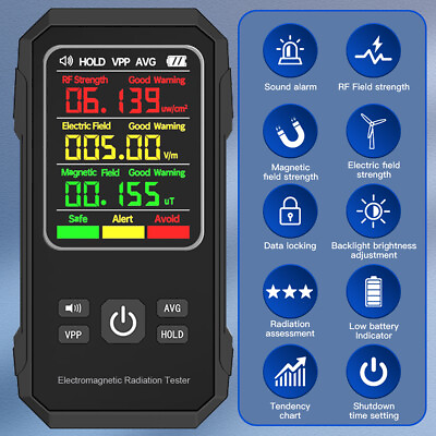 #ad Digital EMF Meter Electromagnetic Field Radiation Detector LCD Geiger Counter $25.99