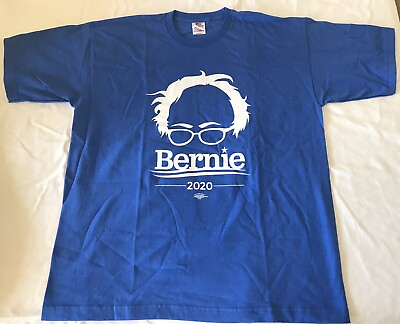#ad Bernie 2020 100% Preshrunk Cotton T Shirt Blue Large $12.00