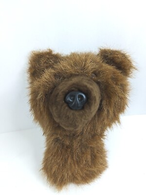 #ad Toys by Daphne Bear Stuffed Plush Puppet Brown Golf Club Cover 13quot; 80s 90s USA $29.33