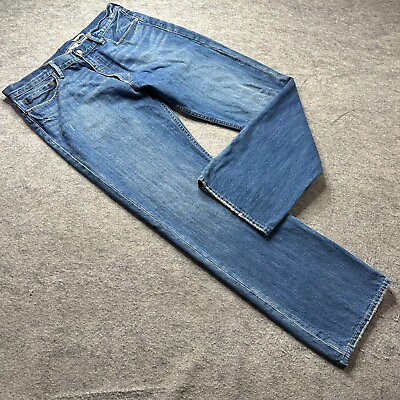 Polo Ralph Lauren 867 Classic Jeans Men 36 x 32 Blue Distressed Straight Leg $26.98