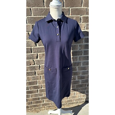 #ad Jude Connally Women Dress XS Penny Ponte Navy Shirt $17.97