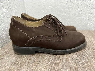 #ad Women’s Brown Oxford Heeled Suede Shoes 6.5 $14.38