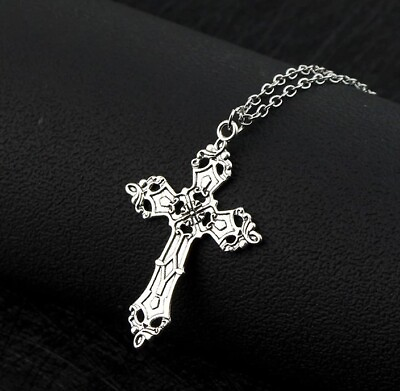 #ad New Fashion Cross Vintage Gothic Chain Necklace Pendant Christian Jesus Silver $8.98